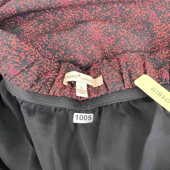 Gibson Latimer Women Jumpsuit Off-Shoulder Puff Butterfly Sleeves Burgundy L NWT - Picture 7 of 12